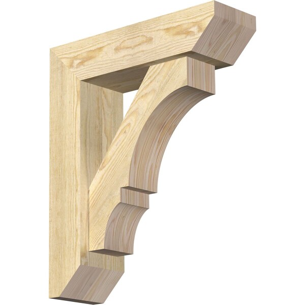 Ekena Millwork Balboa Slat Rough Sawn Bracket w/ Offset Brace, Douglas Fir, 6"W x 20"D x 24"H BKT0604X20X24BOA06RDF - main